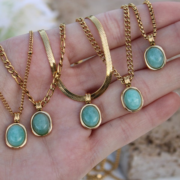 Turquoise Necklace Charm Gold Layering Gemstone, Natural Boho Turquoise Necklace, Dainty Elegant Gift for her, Bridesmaid Gift for Her