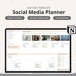 Social media Notion template Social media planner Notion planner template Social media manager templates Social media manager Notion digital