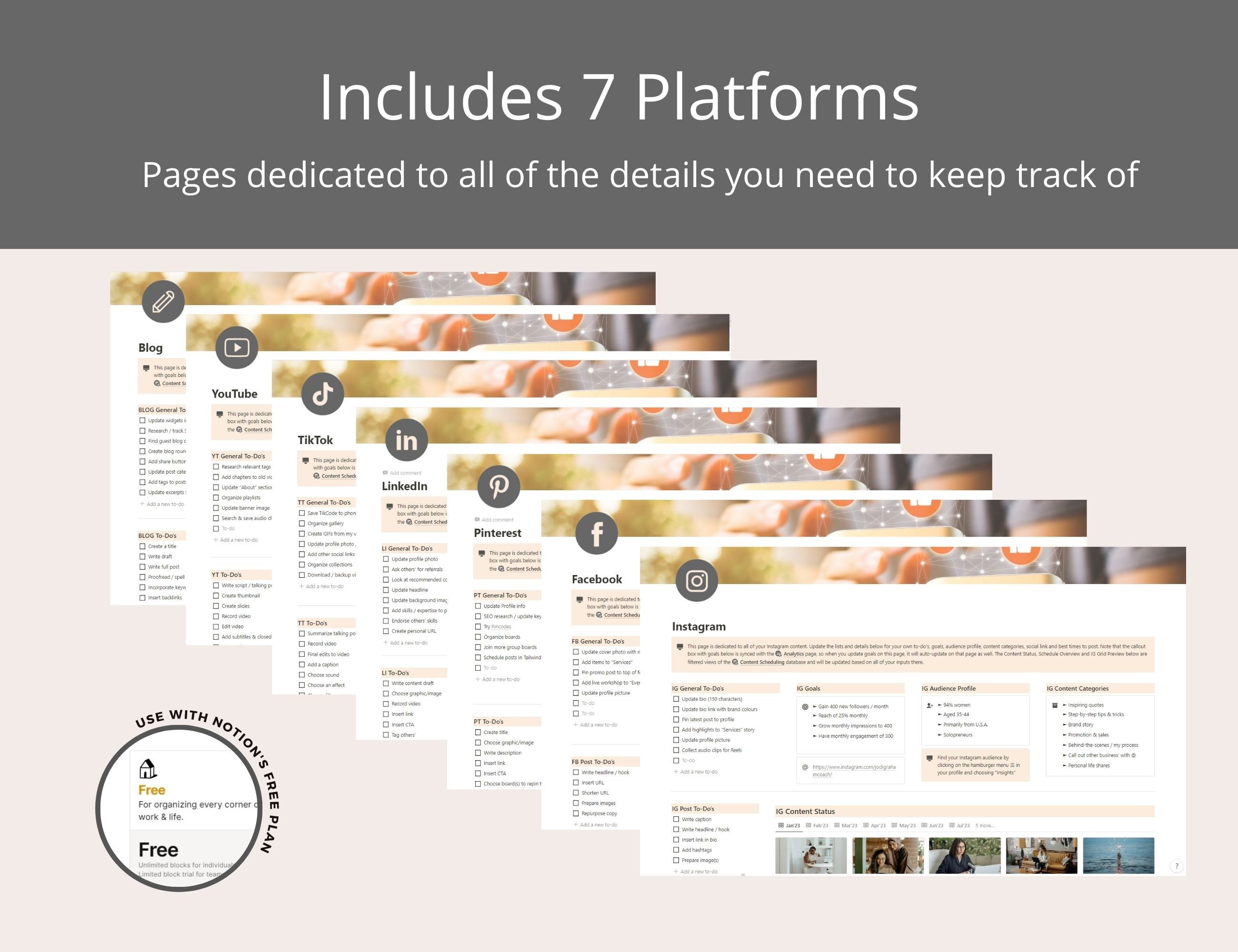 Notion content planner notion template planner notion content creator