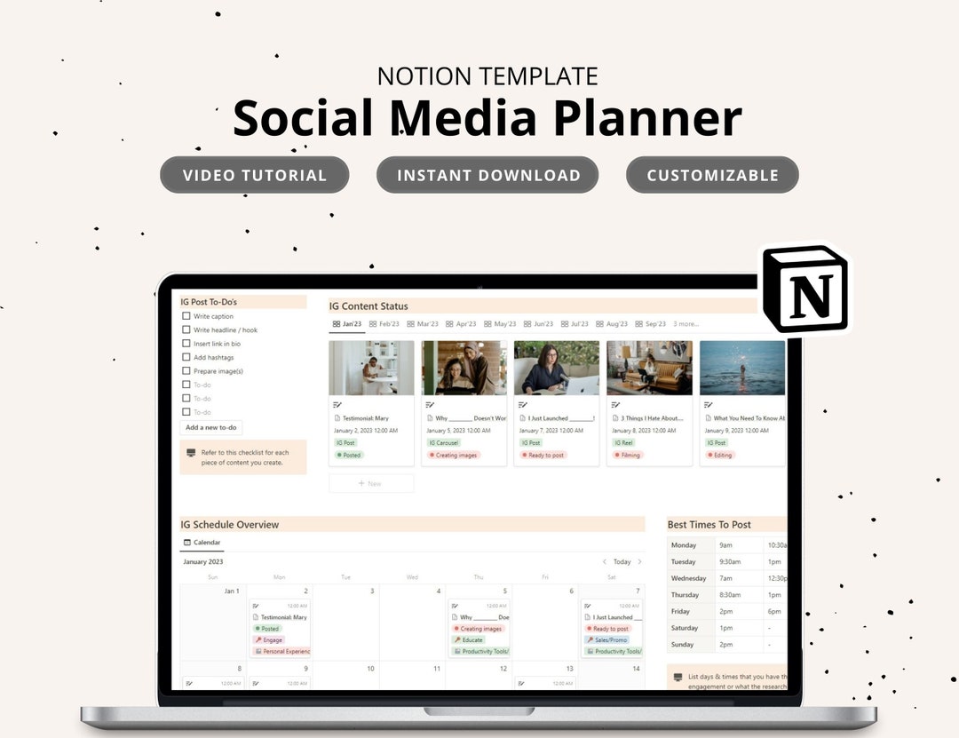 Social Media Notion Template Social Media Planner Notion Planner Social Media Notion Template Social Media Planner Notion Planner