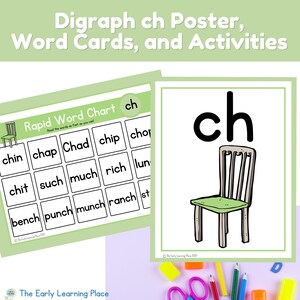 Digraph CH Posters, Word Cards, and Activities | Science of Reading