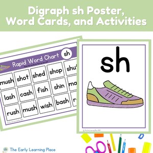 Digraph SH Posters, Word Cards, and Activities | Science of Reading