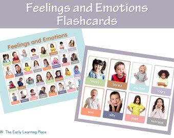 Tarjetas didácticas de sentimientos para niños / Aprendizaje de emociones Montessori (imprimibles)