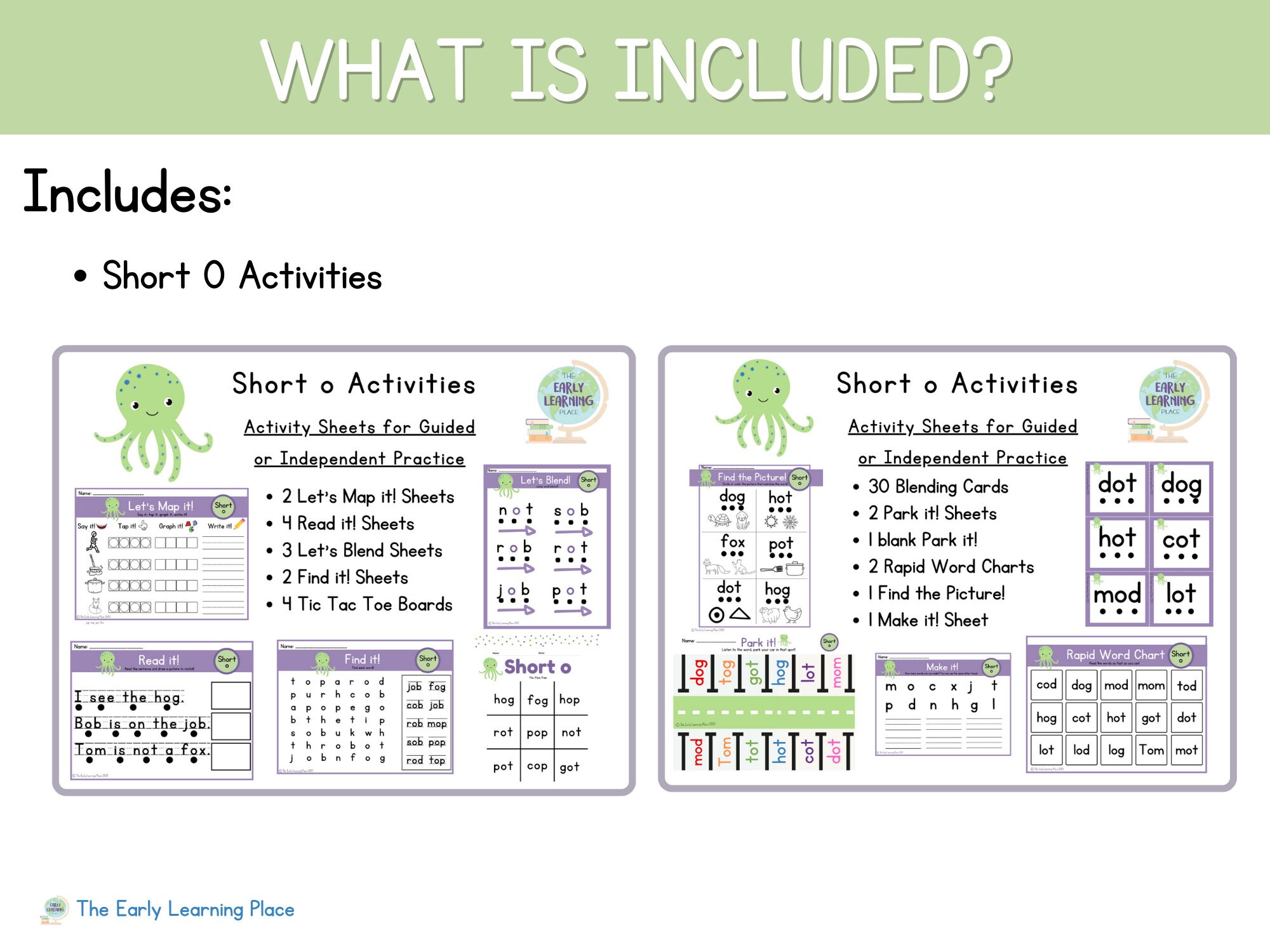 Short Vowel CVC Worksheets and Activities Short O Science of Reading ...