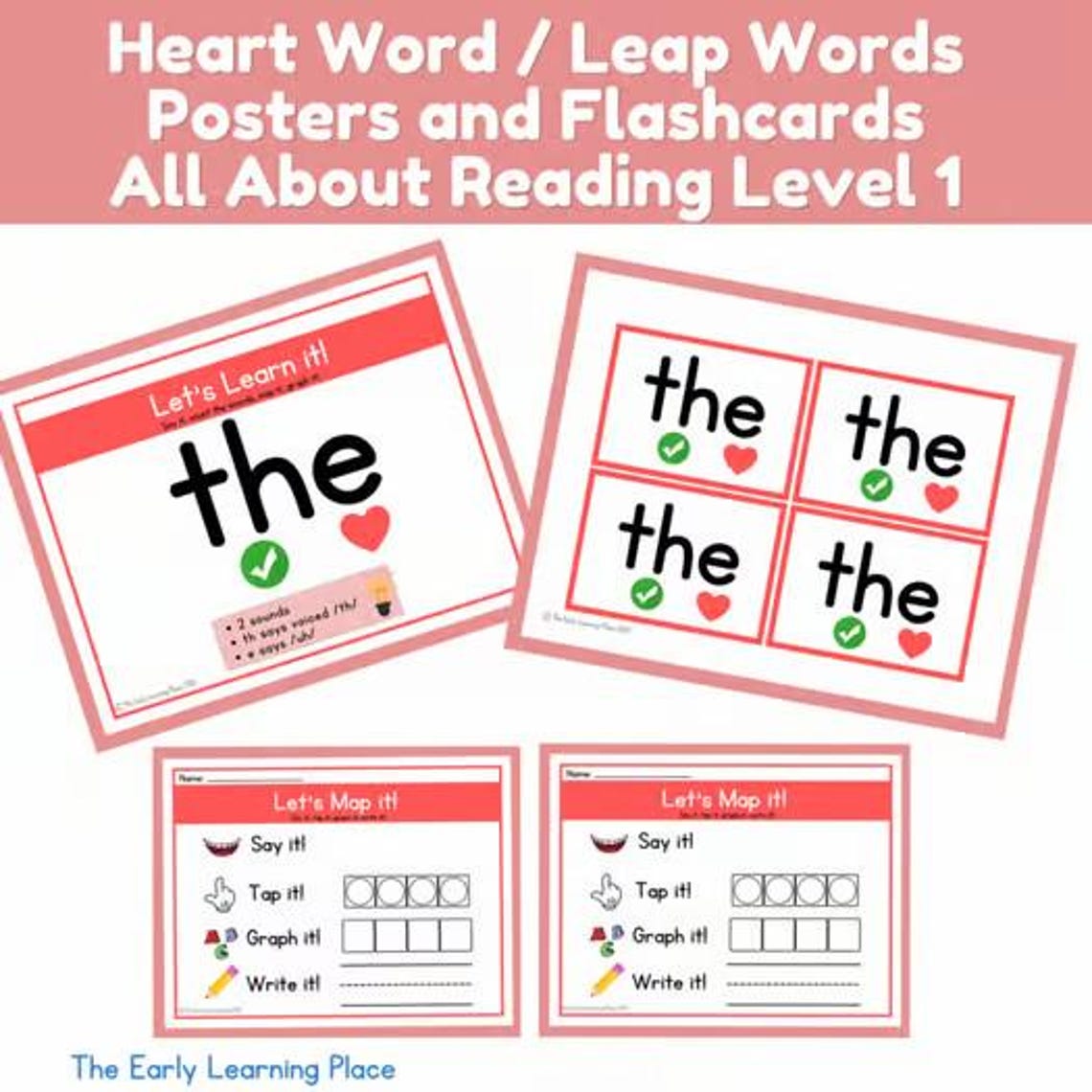 Heart Words / High-frequency Word Posters and Flashcards | Orthographic ...