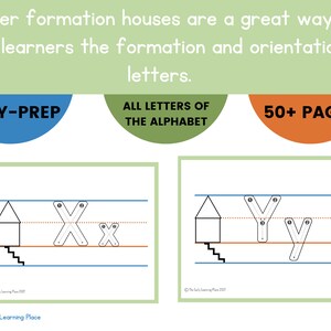 Letter Formation House Paper | Alphabet Writing - Etsy