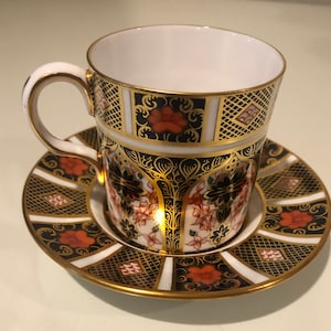 Royal Crown Derby &quot;1128&quot; Old Imari Demitasse Cup & Saucer Set - 12 sets available