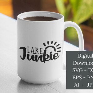 Lake Junkie - Digital Instant Download, DXF, EPS, ai, jpg, png - beach summer camp - svg file, svg for cricut, 6 File Formats!