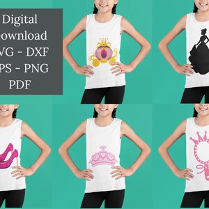 Princess Bundle - 5 Images - Digital Instant Download, DXF, EPS, ai, jpg, png - queen princess crown cut files - svg file svg for cricut