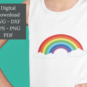 Rainbow with Clouds SVG | Rainbow SVG | Pastel Rainbow SVG | Rainbow Vector | Rainbow Clip Art | Hand Drawn Rainbow