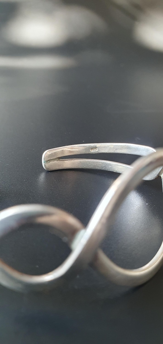 Handmade Sterling Silver Infinity Cuff Bracelet: … - image 2