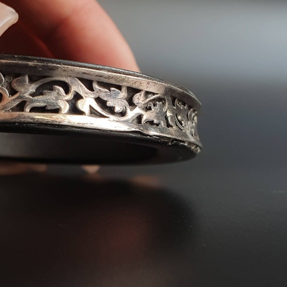 Bangles pairs ebony bracelets sterling silver fil… - image 5