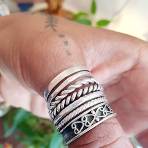 Vintage Bandring aus 925er Silber: Unisex Daumenring, Größe 7,5