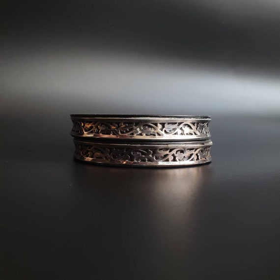 Bangles pairs ebony bracelets sterling silver fil… - image 7