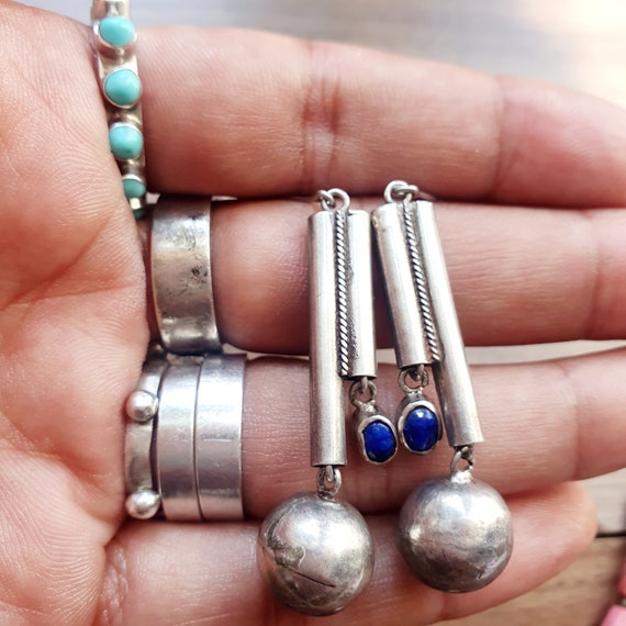 Vintage earrings,retro earrings, jewellery, handm… - image 3