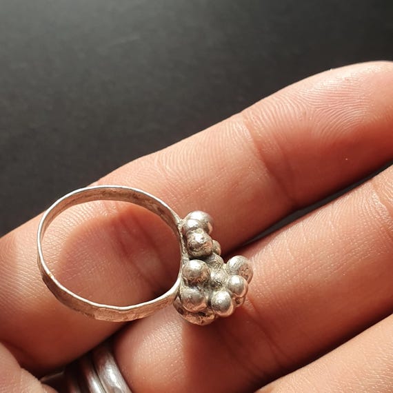 Handcrafted Sterling Silver Turquoise Ring: Bubbl… - image 3