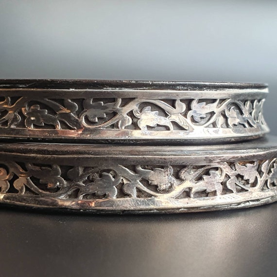 Bangles pairs ebony bracelets sterling silver fil… - image 4