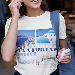 Santorini Comfort Colors Shirt, Greece Tshirt, Greece Unisex T-Shirt, Greek Travel Gifts Souvenir, Santorini Holiday Tee