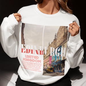 Edinburgh sweatshirt, Scotland crewneck, Scottish sweater, Scotland travel souvenir gift, Edinburgh