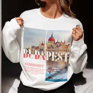 Budapest sweatshirt, Hungary crewneck, Hungarian sweater, Hungary travel souvenir gift, Budapest  pullover