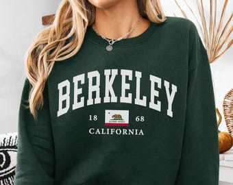 Berkeley sweatshirt, California Flag crewneck sweater, Berkeley Holiday pullover, California Travel Gift Souvenir