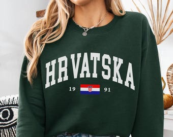 Hrvatska sweatshirt, Croatia Flag crewneck sweater, Hrvatska Holiday pullover, Croatian Travel Gift Souvenir