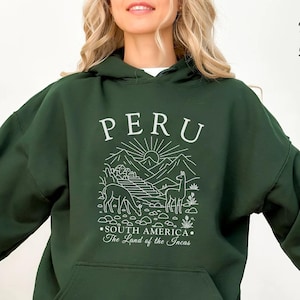 Sweat à capuche Pérou, sweat à capuche Pérou, pull de vacances en Amérique du Sud, souvenir de cadeau de voyage au Pérou
