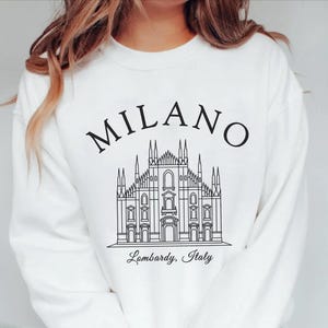 Milan sweatshirt, Italy crewneck sweater, Milan Lombardy Holiday pullover, Italian Travel Gift Souvenir