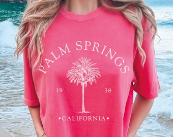 Palm Springs Comfort Colors® Tee Shirt, California Unisex Shirt, Palm Springs T-Shirt Travel Gift Souvenir, CA Holiday Tee