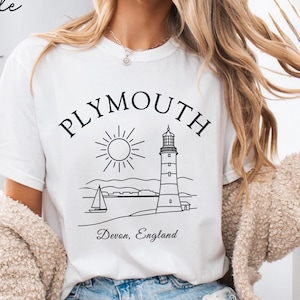 Plymouth Comfort Colors® Tee Shirt, England Unisex Shirt, Plymouth T-Shirt Travel Gift Souvenir, England Holiday Tee