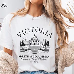 Victoria Comfort Colors Shirt, British Columbia Tshirt, Canada Unisex T-Shirt,Canadian Travel Gifts Souvenir, British Columbia Holiday Tee