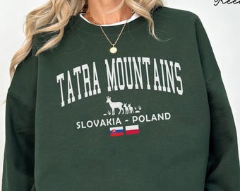 Tatra Mountains sweatshirt, Slovakia Poland crewneck sweater, Tatras  Holiday pullover, Slovak Travel Gift Souvenir