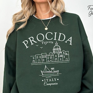 Procida sweatshirt, Italy crewneck sweater, Procida Campania Holiday pullover, Italian Travel Gift Souvenir