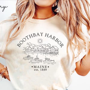 Boothbay Harbor Comfort Colors® Tee Shirt, Maine Unisex Shirt, Boothbay Harbor T-Shirt Travel Gift Souvenir, Maine Holiday Tee
