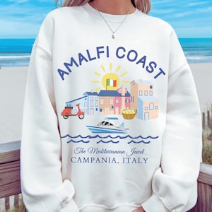 Amalfi Coast sweatshirt, Campania sweater crewneck, Italy Unisex pullover hoodie, Italian Flag  gifts souvenir