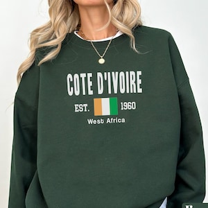Cote d&#39;Ivoire Sweatshirt, Cote d&#39;Ivoire Flagge Pullover Crewneck, Cote d&#39;Ivoire Unisex Pullover, Cote d&#39;Ivoire Geschenke Andenken