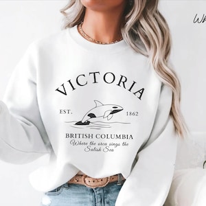 Victoria sweatshirt, British Columbia sweater crewneck, Canada Unisex pullover hoodie, Canadian Travel gifts souvenir