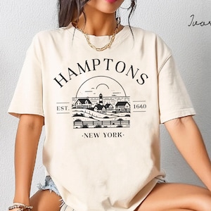 Hamptons Comfort Colors® Tee Shirt, New York Unisex Shirt, Hamptons Travel Gift Souvenir,New York  holiday tshirt