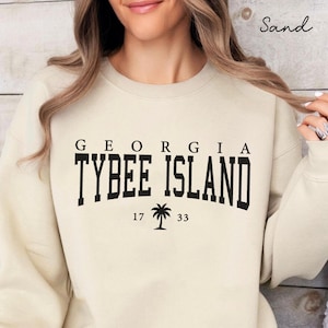 Tybee Island sweatshirt, Georgia crewneck sweater, Tybee Island Palm tree  Holiday pullover, Travel Gift Souvenir