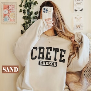 Crete Greece sweatshirt,Crete sweater,Greece hoodie,Soft Cozy  Crete University pullover