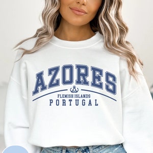 Azores Sweatshirt,Azores islands crewneck sweater,Portugal jumper,Portuguese Vintage clothing gifts,São Miguel,Pico Island, Faial Island