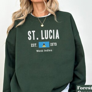 St. Lucia sweatshirt, St. Lucia Flag sweater crewneck, St. Lucia Unisex pullover, St. Lucia gifts souvenir