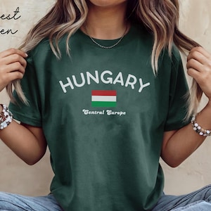 Koszulka Węgry, Koszulka unisex z flagą Węgier, Węgierska koszulka na prezent, pamiątka z wakacji na Węgrzech