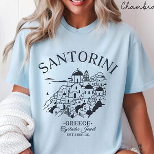 Santorini Comfort Colors® Tee Shirt, Greece Unisex Shirt, Santorini T-Shirt Travel Gift Souvenir, Greek Holiday Tee