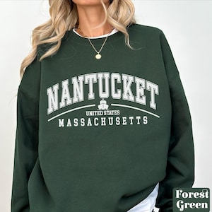 Nantucket sweatshirt, Nantucket crewneck Pullover, Massachusetts Vacation gifts souvenir, Unisex