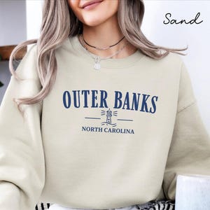 Outer Banks Lighthouse Sweatshirt, North Carolina Unisex Crewneck Sweater, Nags Head Travel Gifts Souvenir, Outer Banks  Holiday Pullover