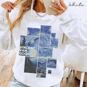 Vincent Van Gogh sweatshirt, Starry Night 1889 Gogh pullover, Van Gogh Art Retro  Aesthetic Painter Unisex pullover