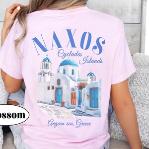 Naxos shirt, Naxos tshirt comfort colors 1717, Naxos Cyclades islands, Greece shirt tee back print Unisex, Greek Clothes gift