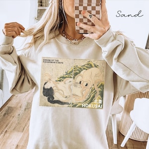 Hokusai sweatshirt,Dream of the Fishermans Wife Katsushika Hokusai pullover,Hokusai Art Retro  Aesthetic Painter Unisex pullover