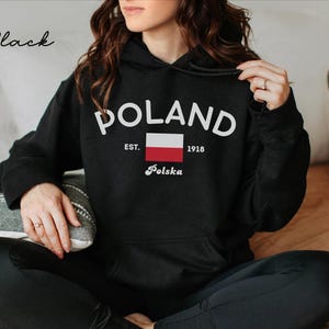 Poland Hoodie, Poland Flag Unisex Hoodie Sweatshirt, Polish Pullover Holiday Gift Souvenir, Poland Hooded Sweater